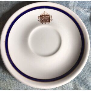 Canadian National Railways CNR Maple Leaf Logo Dining Car 5.75” Plate Stripe
